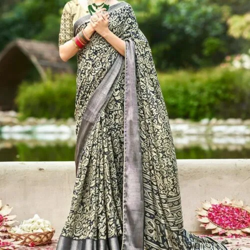 Green Maslin Saree