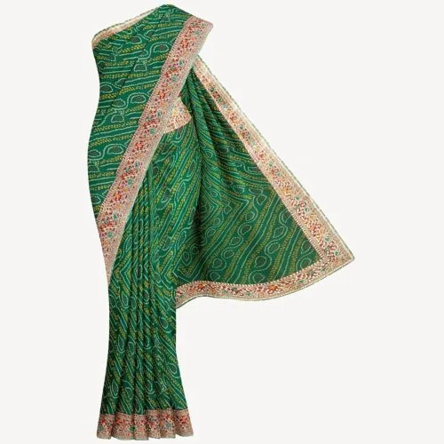 Green Chiffon Saree