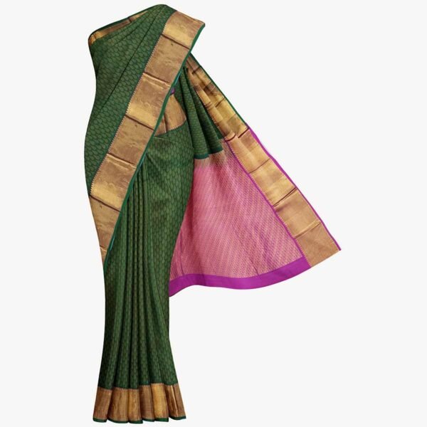green kanjivaram pure silk saree