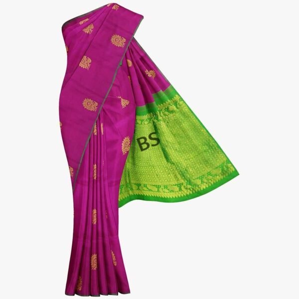 Dark Rani Kanjivaram Pure Silk Saree kanjivaram pure silk saree