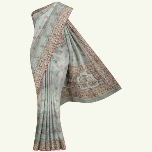 Pista silk saree woven silk saree