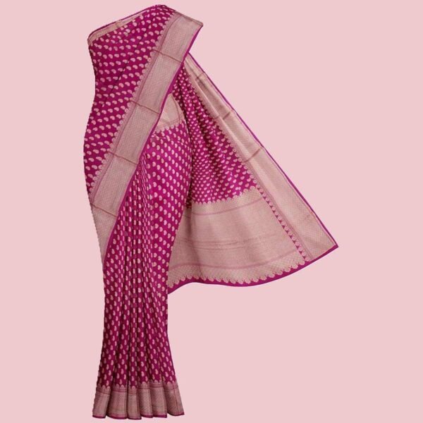 pink banarasi khaddi saree