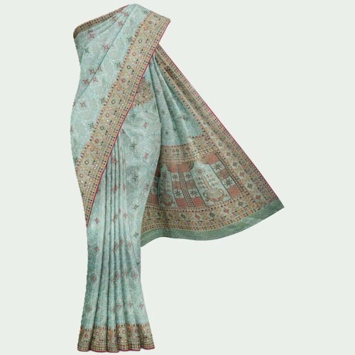 Sky Blue Silk Saree woven silk saree