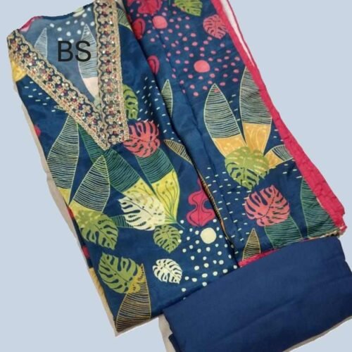 Blue Designer Unstitched Suit