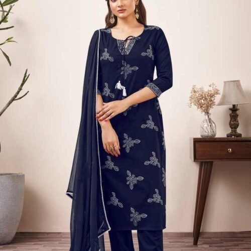 Blue Pant Suit with Dupatta