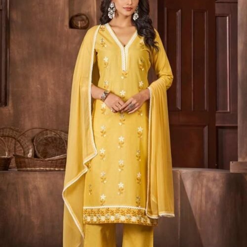 Mustard Pant Suit with Dupatta