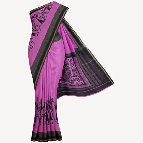 Purple Chanderi Silk Saree