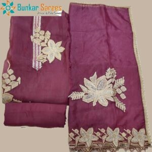 Burgundy Organza Suit