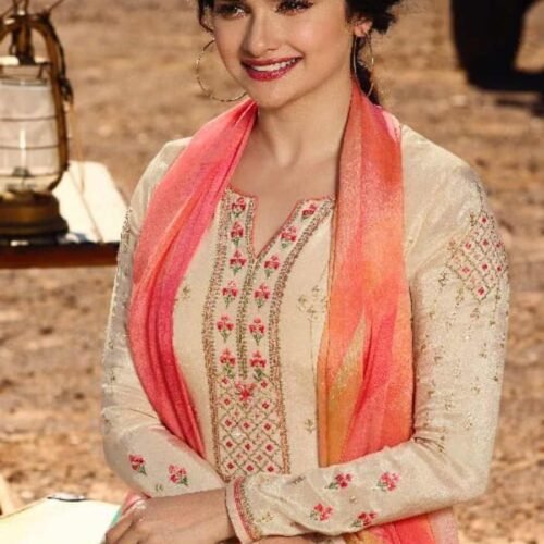 Off White Crepe Unstitched Suit