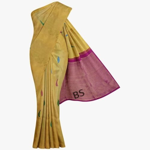 Yellow Kanjivaram Pure Silk Saree