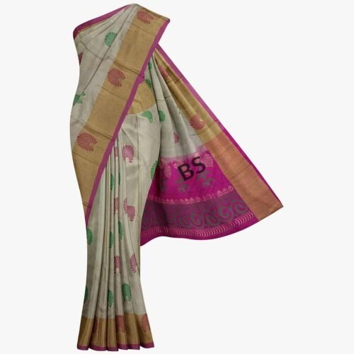 Off-White Kanjivaram Pure Silk Saree