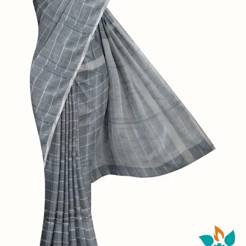 Grey Linen Saree