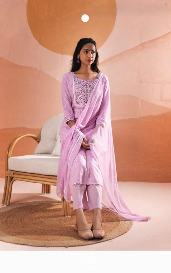 Pink Pure Cotton Suit Pink Pant Suit With Dupatta