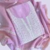 Pink Chikankari Suit Pink Chikan Unstitched Suit