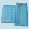Sky Blue Chikan Unstitched Suit