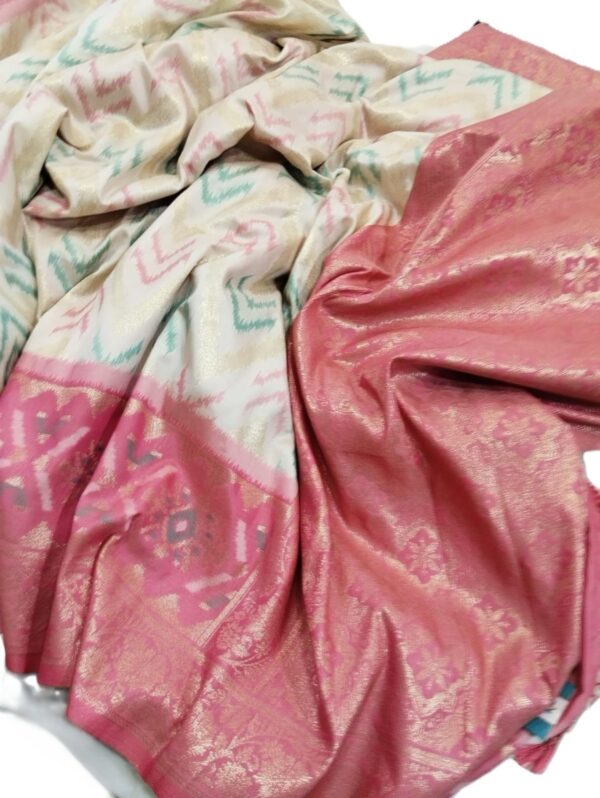 Off White Kanjivaram Silk Saree