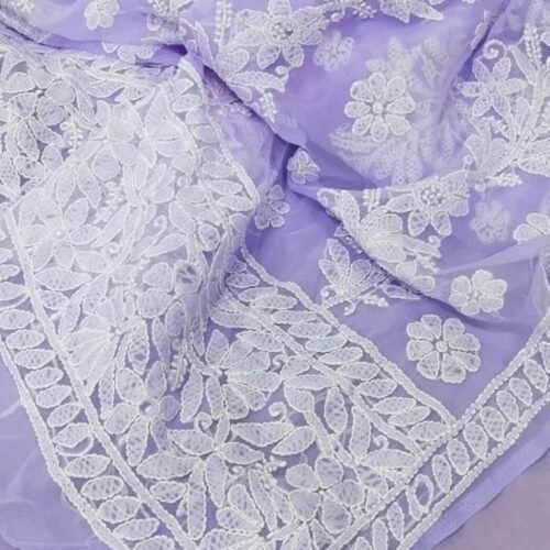Purple Chikan Saree