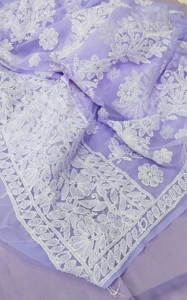 Purple Chikan Saree
