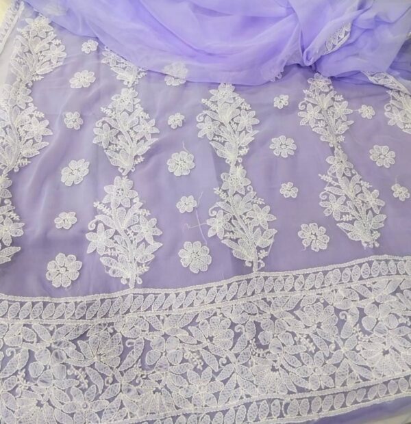 Purple Chikan Saree