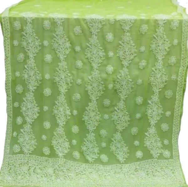 Green Chikankari Saree