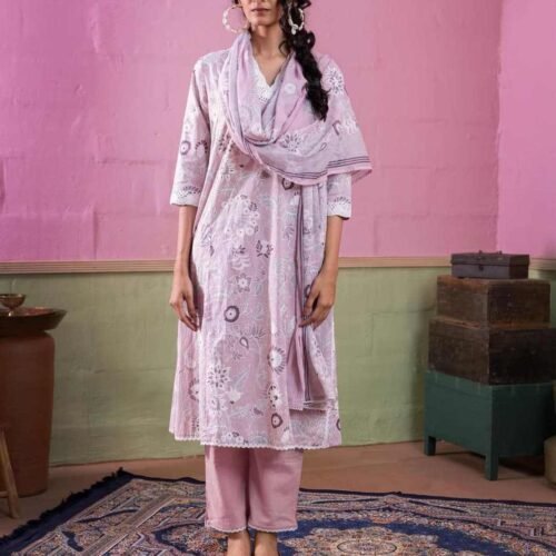 Pink Pant Suit With Dupatta