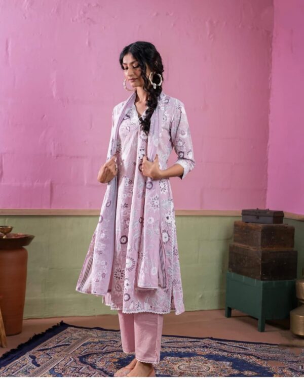 Pink Pant Suit With Dupatta
