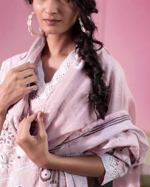 Pink Pant Suit With Dupatta