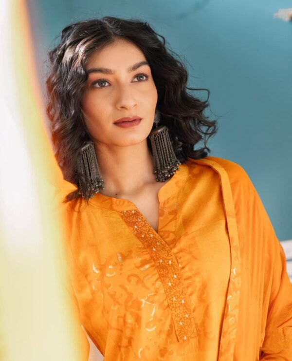 Yellow Pant Suit With Dupatta