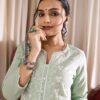 Sea Green Pant Suit With Dupatta