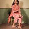 Rust Pant Suit With Dupatta