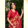 Red Printed Saree