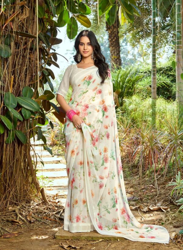 Off White Party Wear Saree