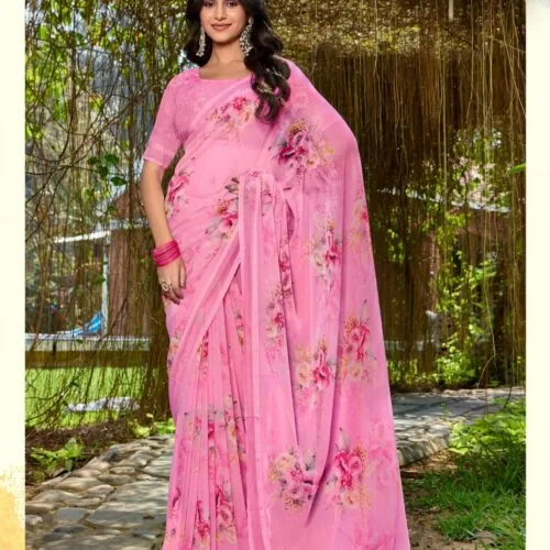 Pink Party Wear Saree