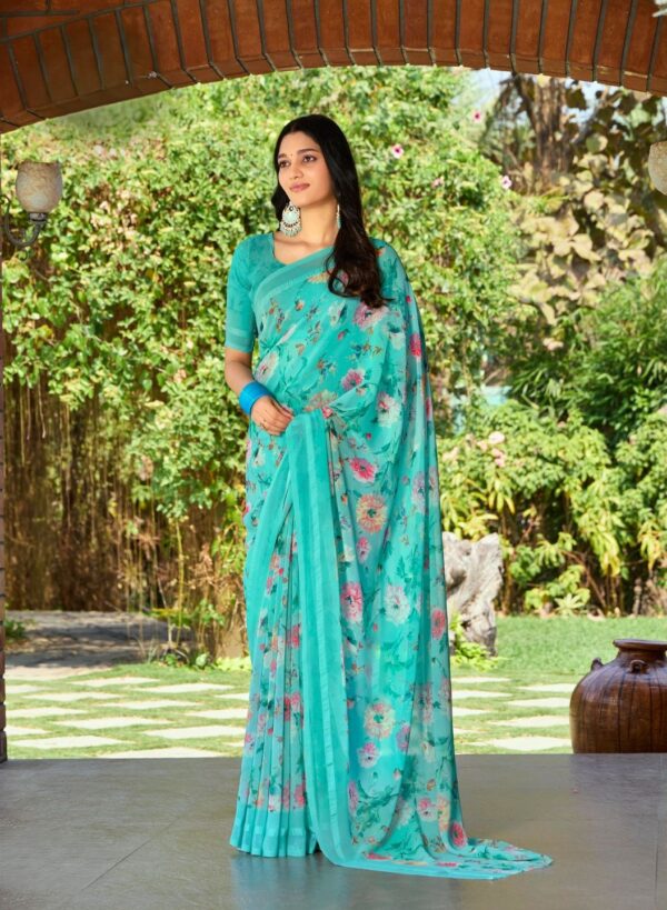 Firozi Party Wear Saree