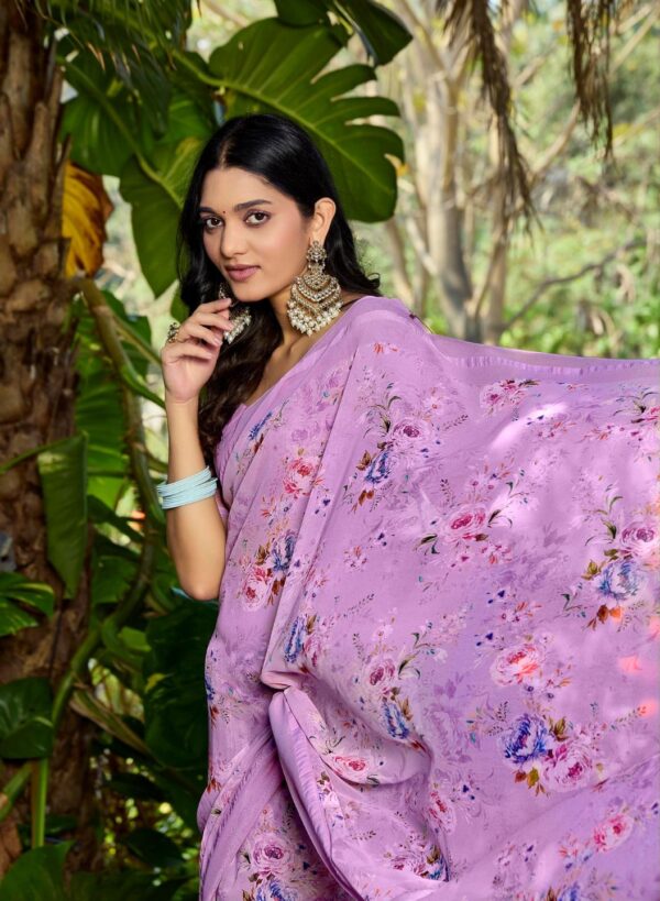 Lilac Party Wear Saree