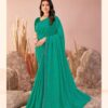 Sea Green Printed Chiffon Saree