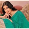Sea Green Printed Chiffon Saree