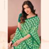 Green Printed Chiffon Saree