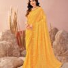 Yellow Printed Chiffon Saree