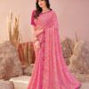 Pink Printed Chiffon Saree