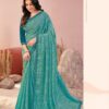 Sea Green Printed Chiffon Saree