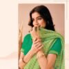 Green Printed Chiffon Saree