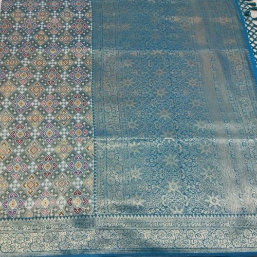morpankhi kanjivaram silk saree peacock blue silk saree
