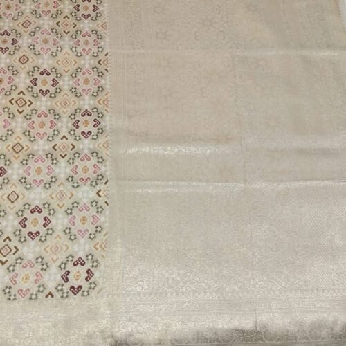 off white kanjivaram silk saree cream silk saree