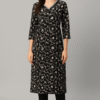 Black Printed Stitched Suit With Dupatta