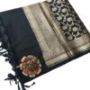 Black Banarasi Silk Dupatta