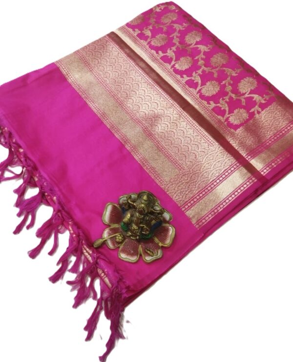 Pink Banarasi Silk Dupatta