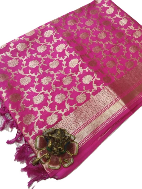 Pink Banarasi Silk Dupatta