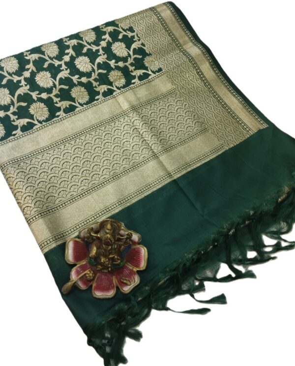 Green Banarasi Silk Dupatta