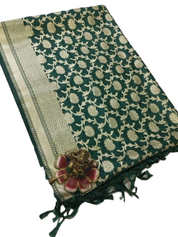 Green Banarasi Silk Dupatta